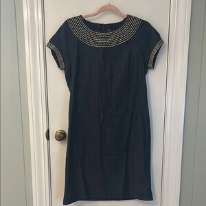 Dana Buchman Black and Gold Midi Dress